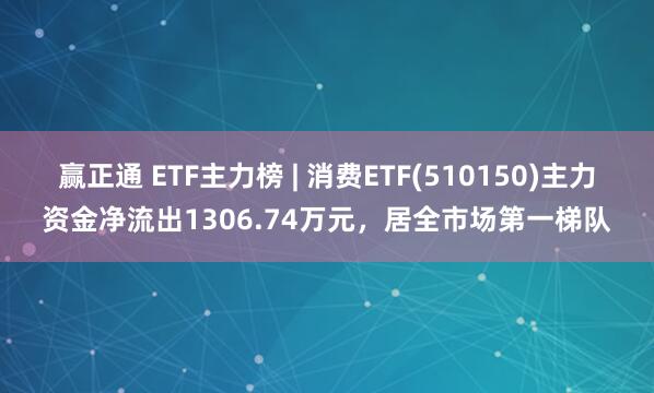 赢正通 ETF主力榜 | 消费ETF(510150)主力资金净流出1306.74万元，居全市场第一梯队
